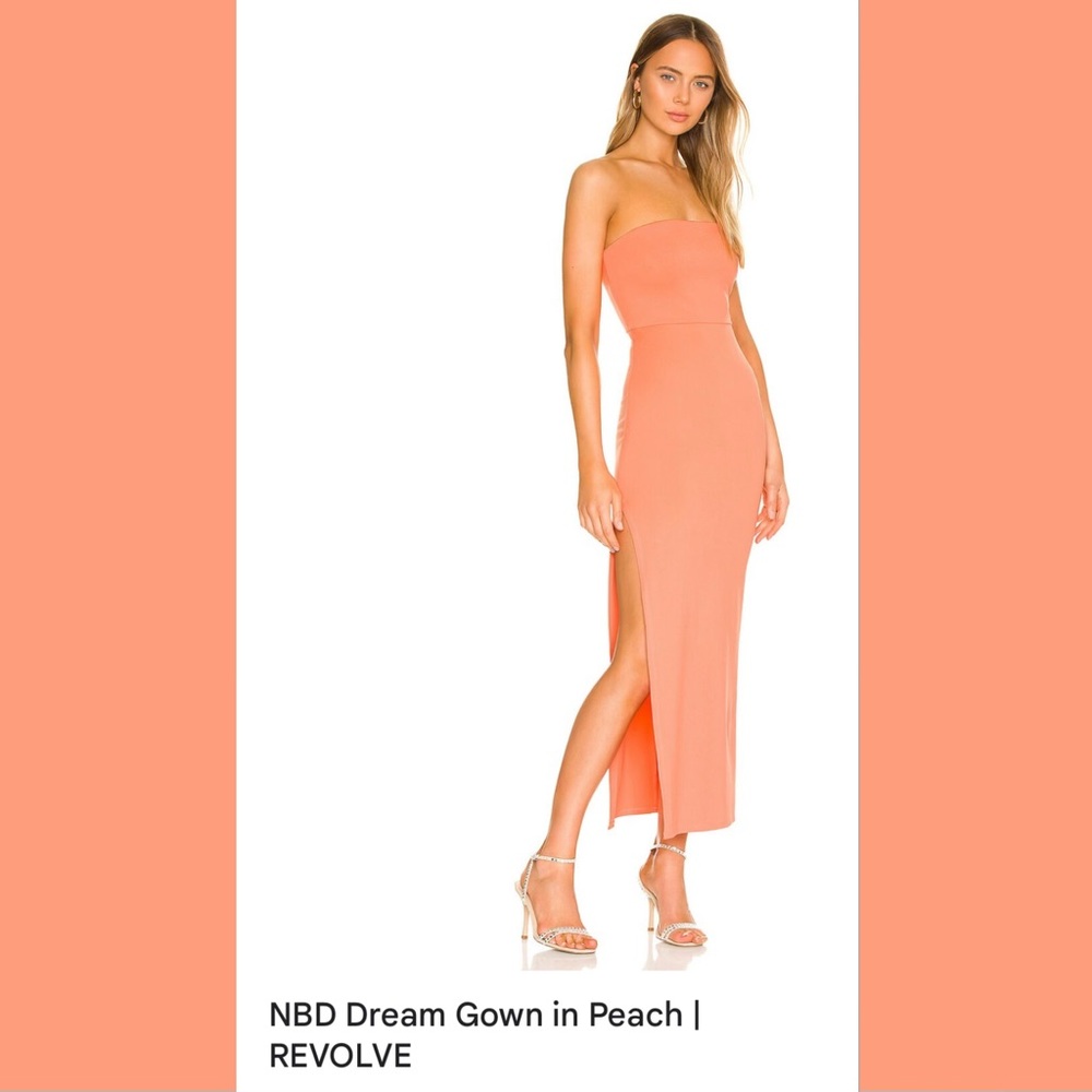NBD Dream Gown in Peach | Size Small | Strapless